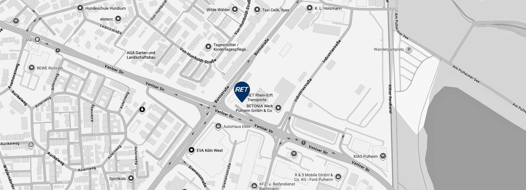 Standortkarte von RET Rhein-Erft-Transporte Pulheim